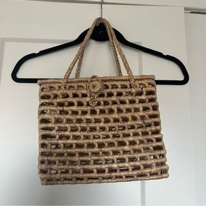 Straw bamboo bag